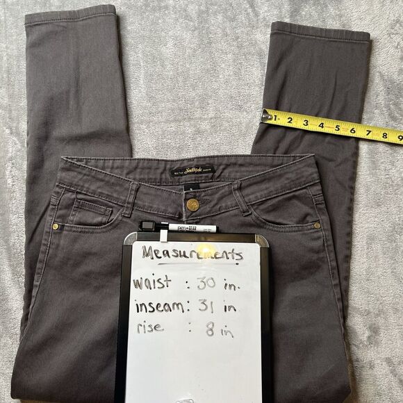 Southpole Jeans Women 9 Gray Straight Leg Embroidered Pocket Low Rise 90s - Picture 5 of 5